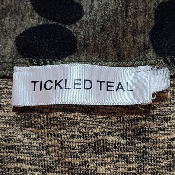 Tickled Teal Leopard Print Open Front Duster Cardigan with Pockets Lightweight - Picture 7 of 8